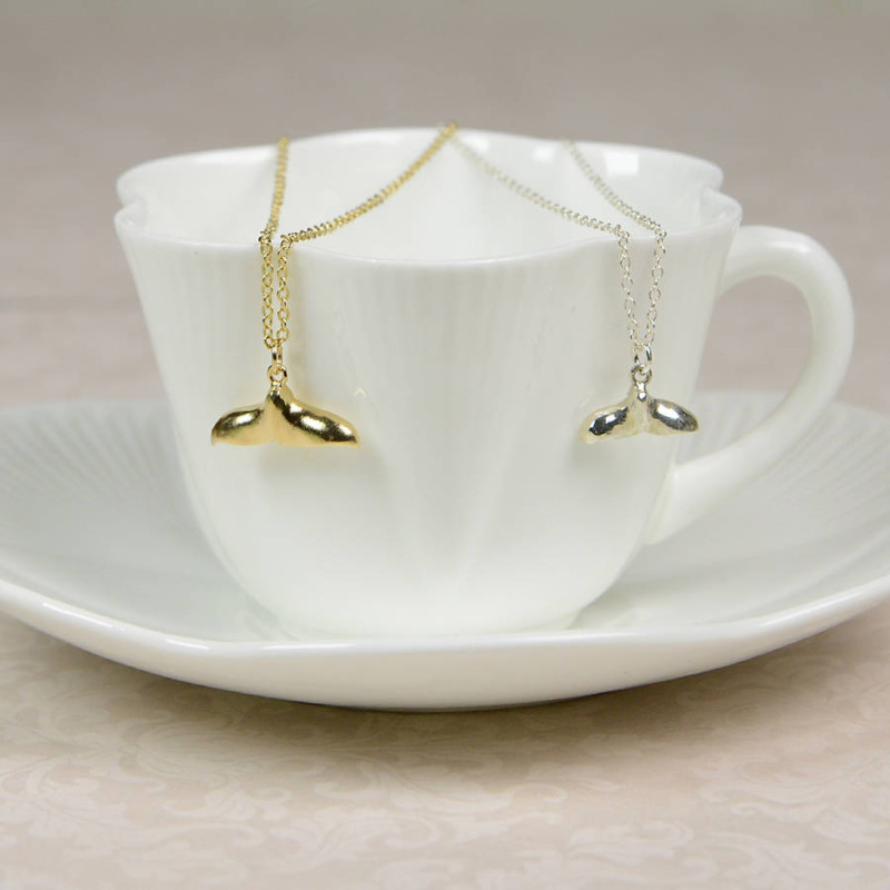 Whale tail pendant necklace
