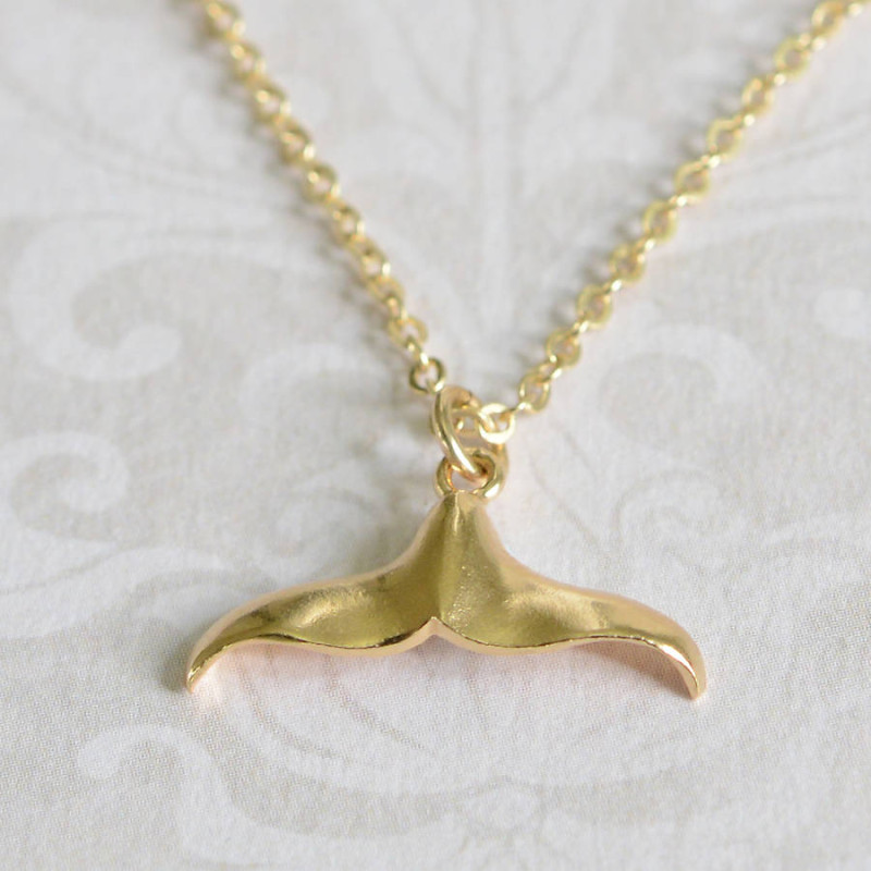 Whale tail pendant necklace