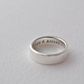 Hammered silver hidden message ring