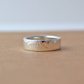 Hammered silver hidden message ring