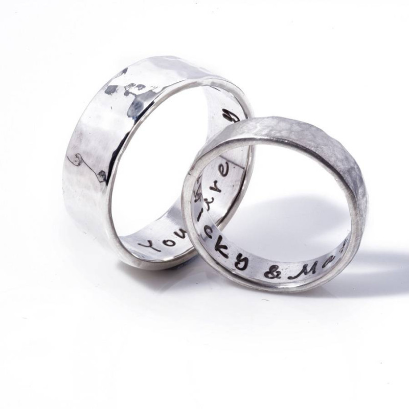 Hammered Personalised Silver Ring Hammered Personalised Silver Ring product image