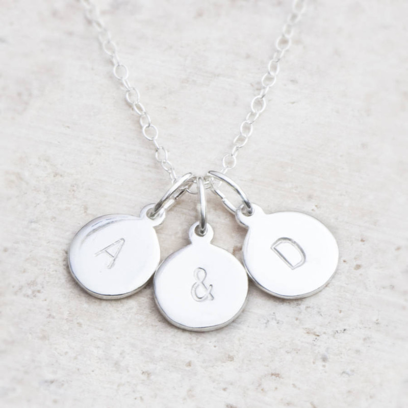 Hand-stamped personalised charm necklace