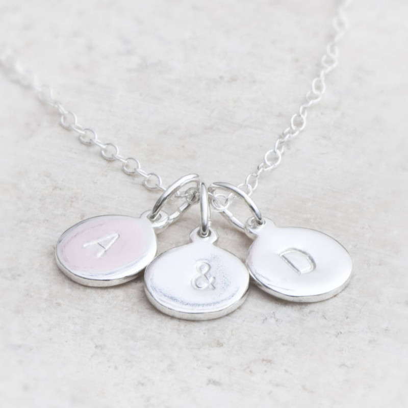 Hand-stamped personalised charm necklace