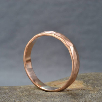 Handmade 18ct Rose Gold Hammered Wedding Ring Handmade 18ct Rose Gold Hammered Wedding Ring