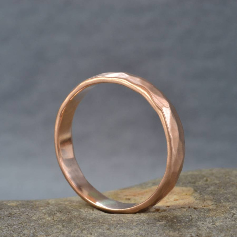 Handmade hammered wedding ring product image