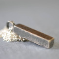 Handmade Blacksmith's hammered block necklace in sterling silver