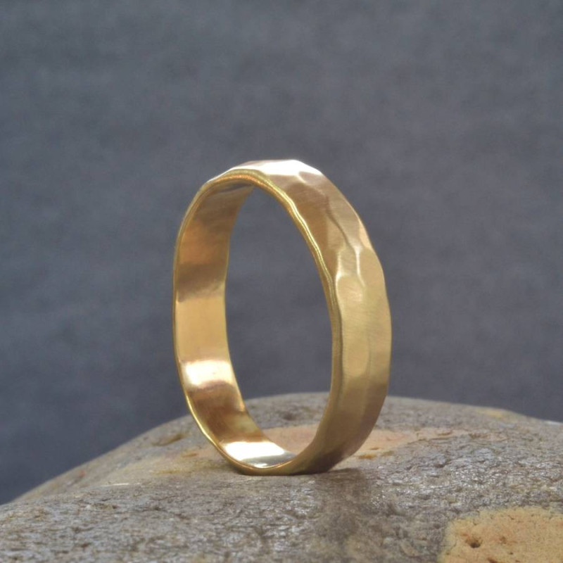 18ct Gold Handmade Hammered Wedding Ring Handmade hammered wedding ring