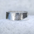 Hammered Tree Bark Finish Band Ring Hammered band ring with tree bark finish