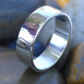 Hammered Tree Bark Finish Band Ring Hammered band ring with tree bark finish