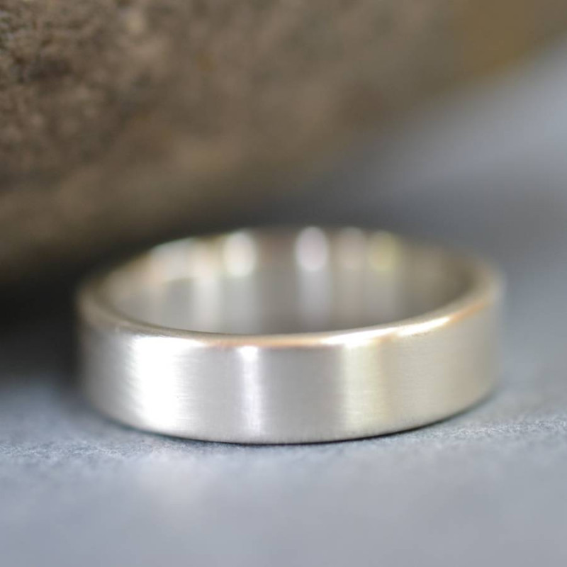 Handmade satin rectangular wedding ring