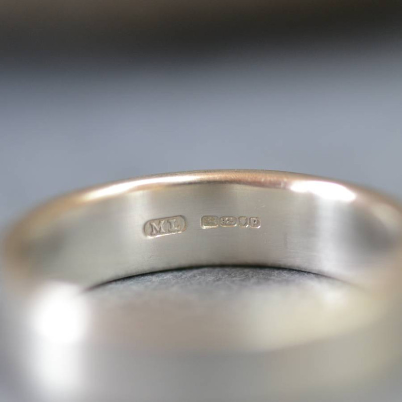 Handmade satin rectangular wedding ring