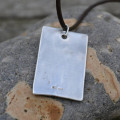 Handmade silver dog tag necklace gallery image