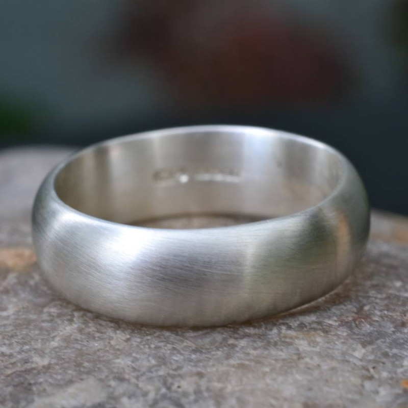 Handmade Silver Satin Finish Wedding Ring Handmade silver satin finish wedding ring