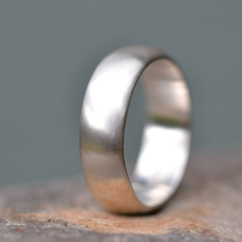 Handmade Silver Satin Finish Wedding Ring Handmade silver satin finish wedding ring product view