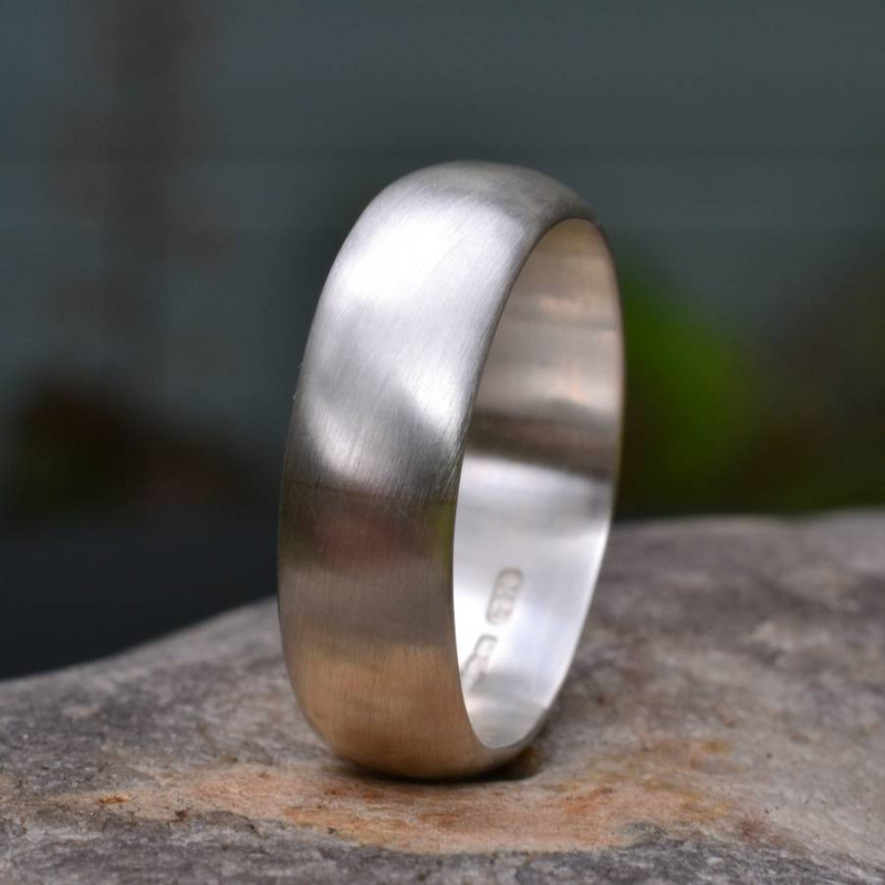 Handmade Silver Satin Finish Wedding Ring Handmade silver satin finish wedding ring product view