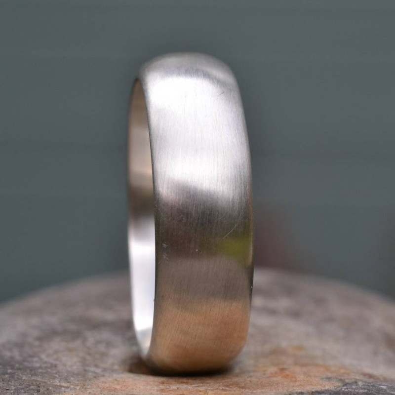 Handmade Silver Satin Finish Wedding Ring Handmade silver satin finish wedding ring product view
