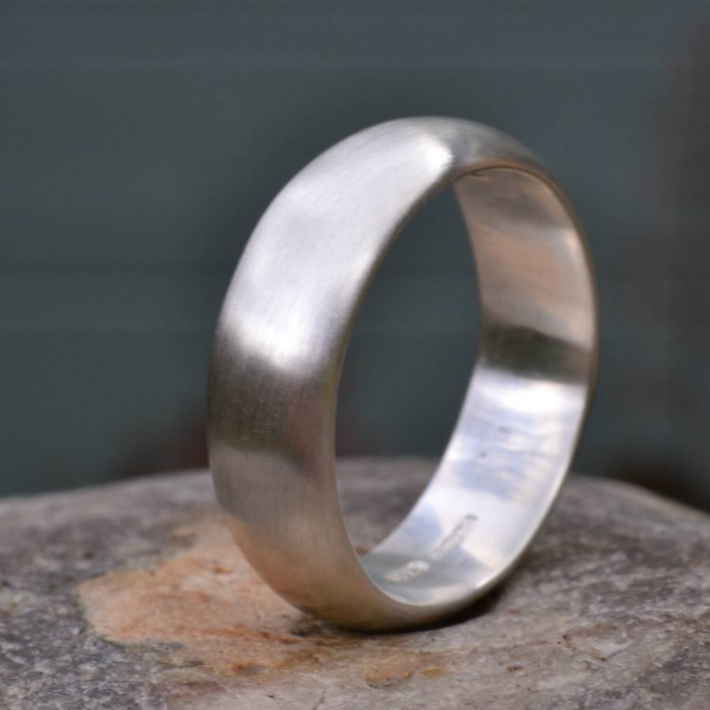 Handmade Silver Satin Finish Wedding Ring Handmade silver satin finish wedding ring product view