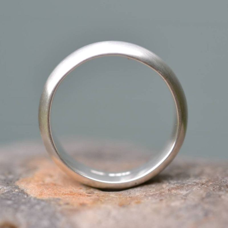 Handmade Silver Satin Finish Wedding Ring Handmade silver satin finish wedding ring product view