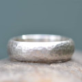 Handmade Lightly Hammered Silver Wedding Ring Handmade lightly hammered silver wedding ring product image