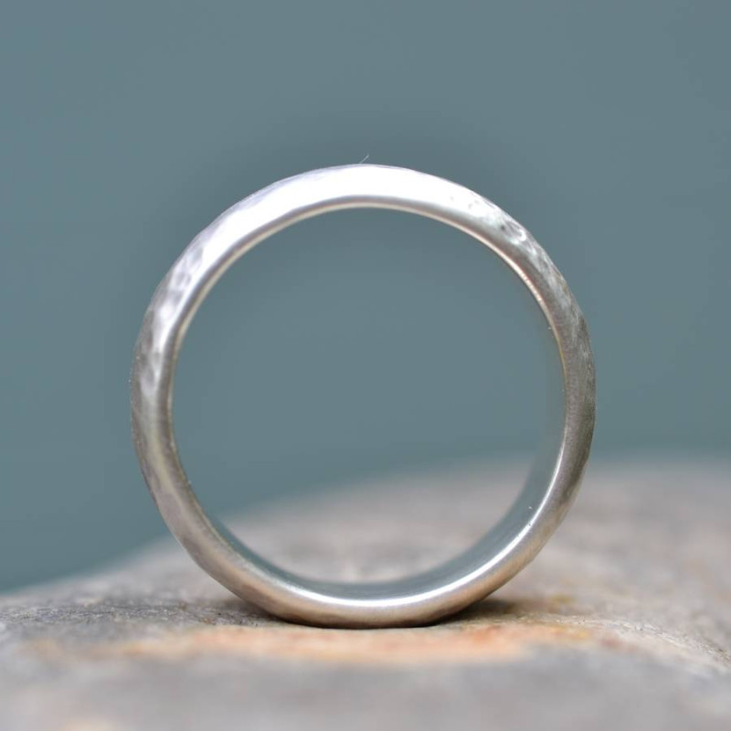 Handmade Lightly Hammered Silver Wedding Ring Handmade lightly hammered silver wedding ring product image