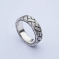 Herringbone Brick Silver Ring product view