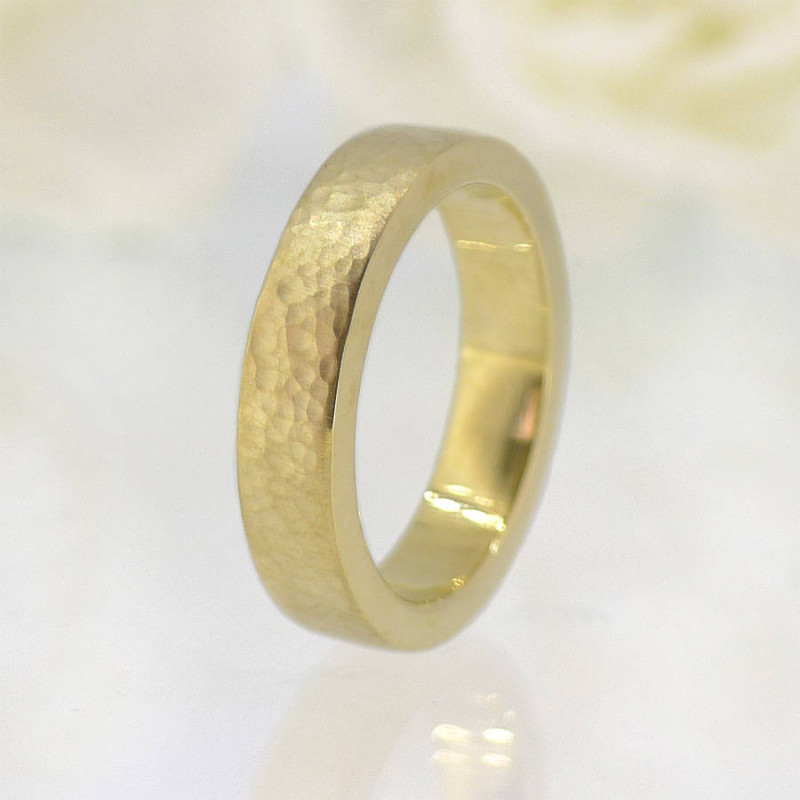 His And Hers Hammered Wedding Ring Set His and hers hammered wedding ring set