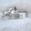 His and hers silver wedding rings product view