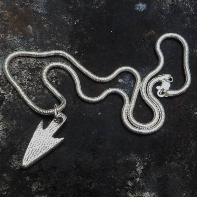 Hunters Moon silver arrowhead necklace