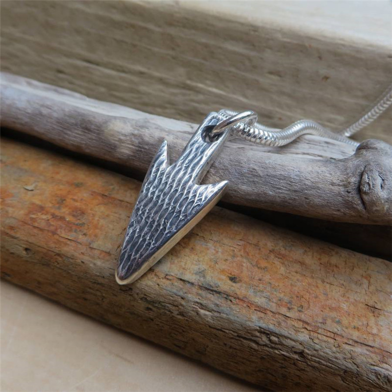 Hunters Moon silver arrowhead necklace
