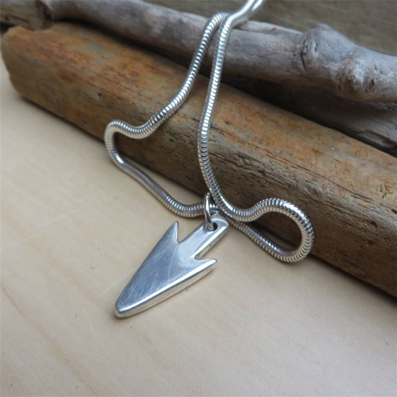 Hunters Moon silver arrowhead pendant necklace