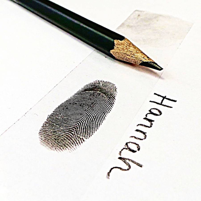 Inked Fingerprint Dog Tag Necklace product photograph