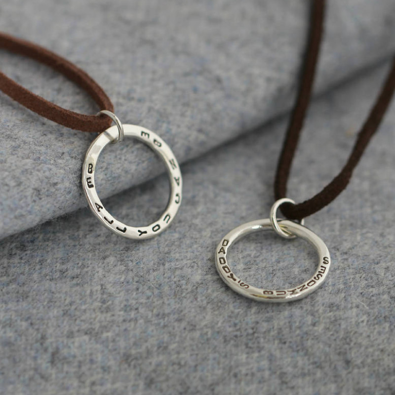 Personalised Circle on Suede jewellery