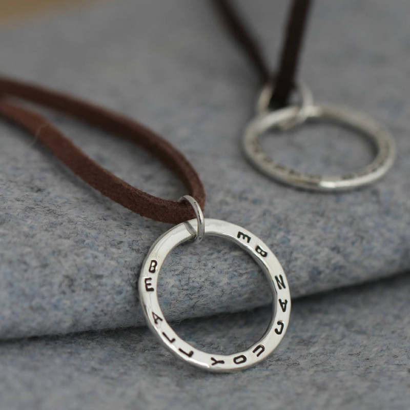Personalised Circle on Suede jewellery image