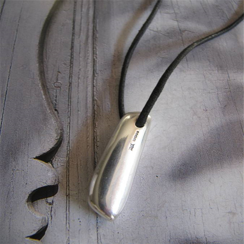 Long Heavy Silver Pendant Necklace Long heavy silver pendant necklace product image
