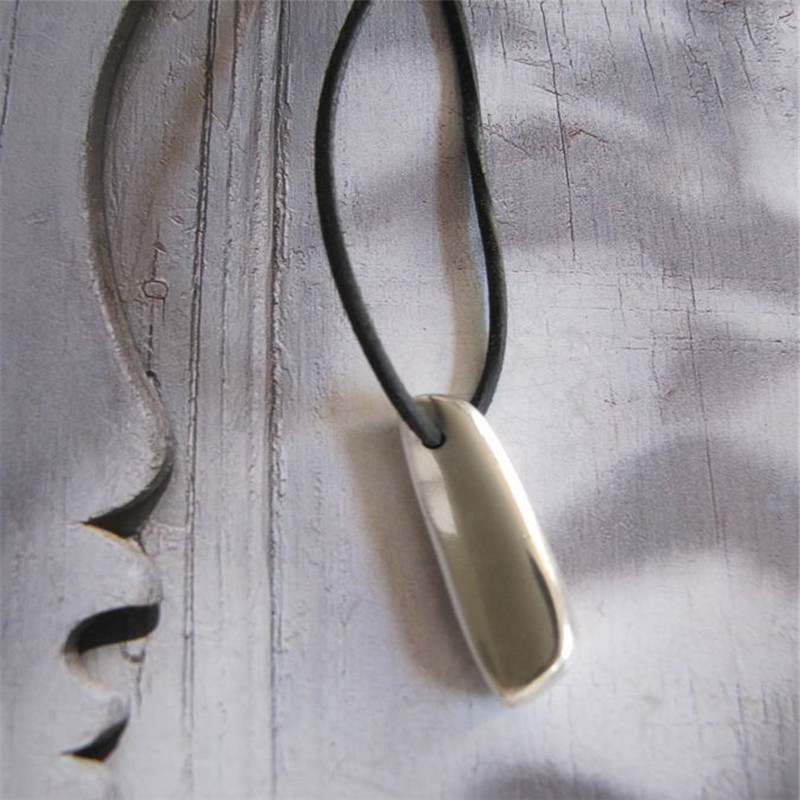 Long Heavy Silver Pendant Necklace Long heavy silver pendant necklace product image