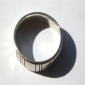 Men's silver barcode oxidized ring product view