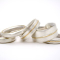 Medium sterling silver ring with 18ct gold detail