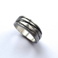 Silver Texture Bound Ring with textured detail