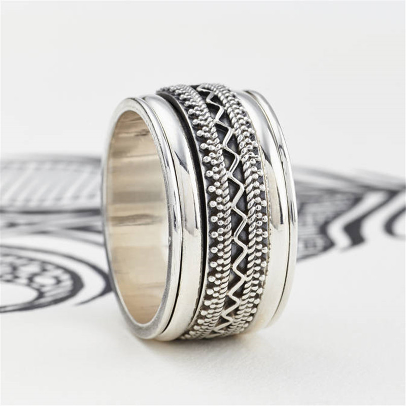 Men's chunky tribal spinning ring