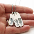 Men's Footprint Trio Tag Necklace - Gallery Image 2 Men's Footprint Trio Tag Necklace
