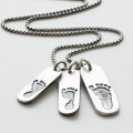 Men's Footprint Trio Tag Necklace - Gallery Image 4 Men's Footprint Trio Tag Necklace