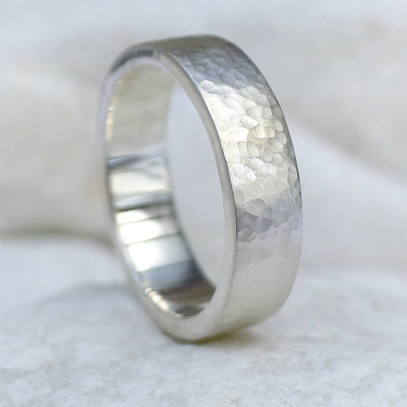 Men's Hammered Ring, Silver or 18ct Gold Men's hammered ring product image