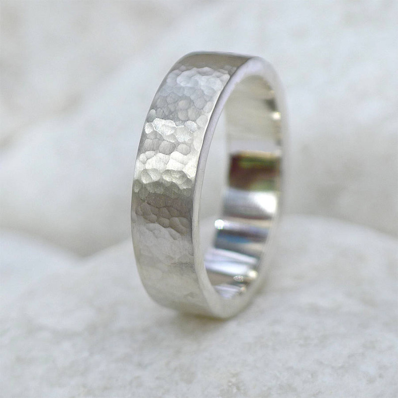 Men's Hammered Ring, Silver or 18ct Gold Men's hammered ring product image