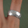 Men's Hammered Sterling Silver Ring Detail Men's hammered sterling silver ring detail