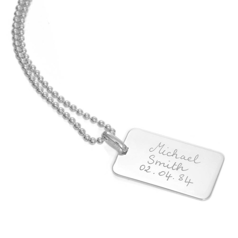 Personalised Engraved Dog Tag Chain Necklace Personalised engraved dog tag chain necklace