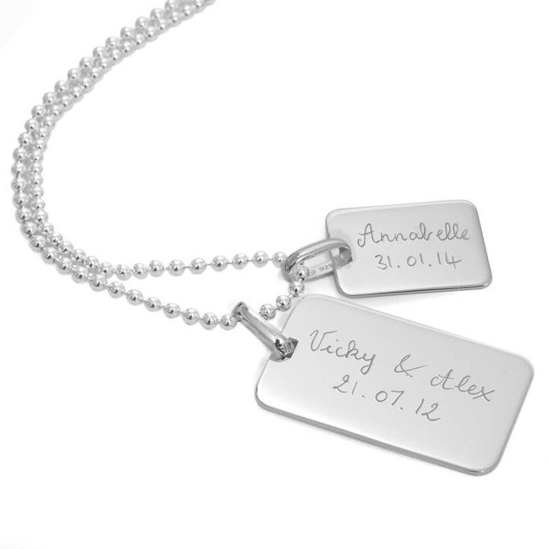 Personalised Engraved Dog Tag Chain Necklace Personalised engraved dog tag chain necklace