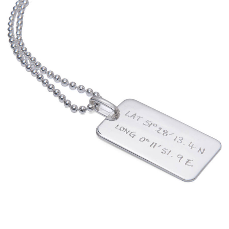 Personalised Engraved Dog Tag Chain Necklace Personalised engraved dog tag chain necklace