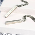 Men's personalised square bar necklace