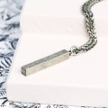 Men's personalised square bar necklace