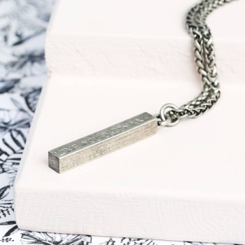 Mens Personalised Solid Bar Necklace, Men's Square Bar Necklace, Personalized Jewelry, Hand Stamped Bar Necklace Mens Personalised Solid Bar Necklace, Men's Square Bar Necklace, Personalized Jewelry, Hand Stamped Bar Necklace